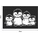 Decorative sticker for the windows "Penguins" 45x25 cm (snow 10x20 cm)