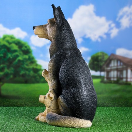 Garden figure "Shepherd with puppies Big" 45x37x71cm-3