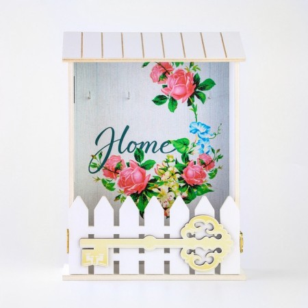 The key of the wall "Home", flowers, 22.5 x 30.5 x 5.7 cm.-4