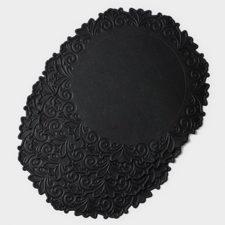 Set of serving “Eloise” napkins, d = 37.5 cm, 4 pcs, black color