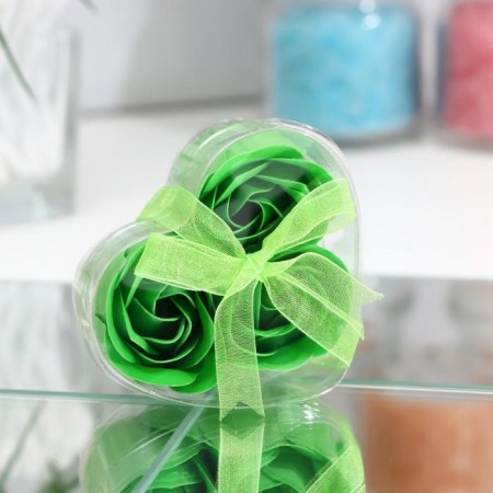 Soap roses, green, set 3 pcs.