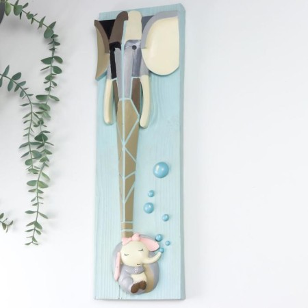 Souvenir Polystone Wall Decor "Elephant and Cubs" 47.5x6x14.5 cm-1