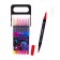 Set of markers 12 colors, bilateral, black case in a plastic pencil case