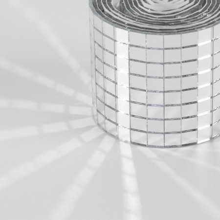 Mirror mosaic adhesive, 0.5 × 0.5 cm, 8 rows 4 cm × 1 m, silver glass-10