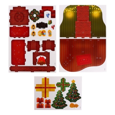 Designer "New Year's fireplace", 29 parts and garland-1