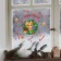 Vinyl sticker on the Drukok window, reusable, 20 x 34.5 cm, New Year