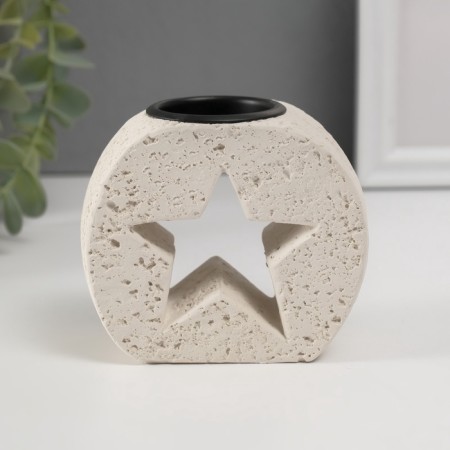 Gypsum candlestick, 1 candle "Star in stone" d = 3.8 cm 5x9.6x8.5 cm-2