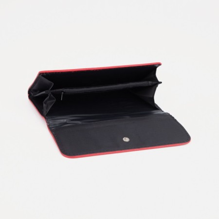 Women's wallet on the button, red color-2