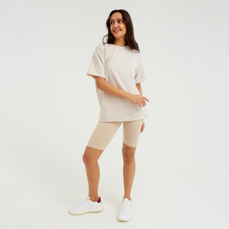 Women's T-shirt Minaku Oversize Fit: Color Beige Melange, Rr. 44-1