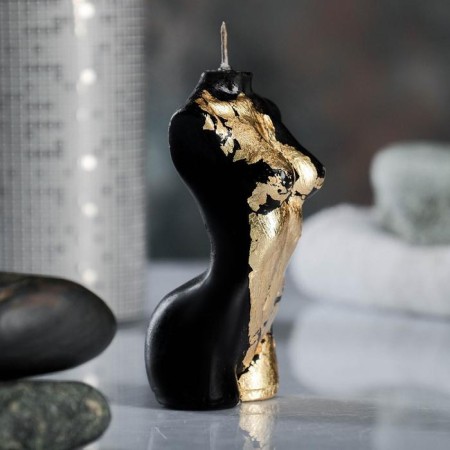Figure candle "Women's Body No. 1" Black with a whip 9cm-3