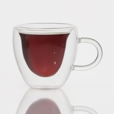 Glass mug with double walls Magistro "Heart", 250 ml-2