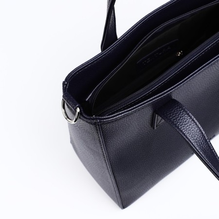 Female bag Textura, tout, medium size, blue color-7