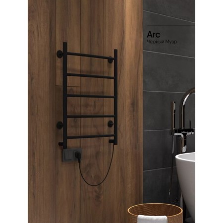 Electric towel Indigo ARC, 600x500 mm, hidden installation, black-5