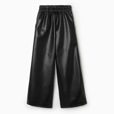 Direct pants for girls kaftan p. 36 (134-140 cm), black-6