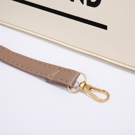 Bag Female Tout with zipper, beige color-6