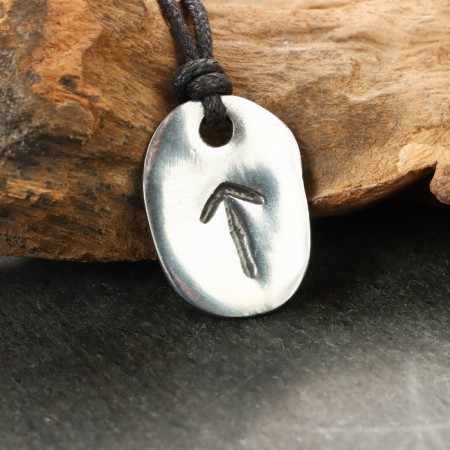 Amulet "Scandinavian runes", Tayvaz rune, 21x29mm, metallic-1
