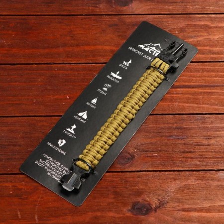 3B1 survival bracelet (paracord 2 m, whistle, fire), 25.5 × 2.5 cm, 3 m