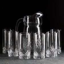 Set of Glass Drink VALSE, 1.3 liter jugs, glasses 290 ml, 6 pcs