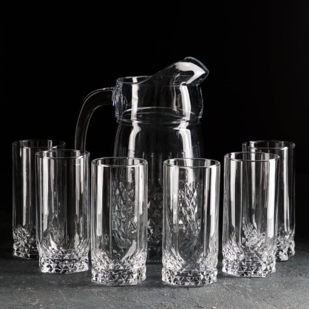 Set of Glass Drink VALSE, 1.3 liter jugs, glasses 290 ml, 6 pcs