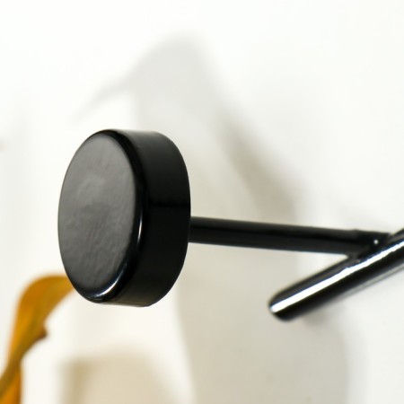 Decorative metal hooks "smooth line with dots" black 11.5x40 cm-1