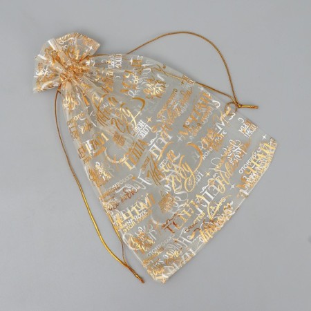 Bag gift organza "For you", 16 x 24 cm +/- 1.5 cm, New Year-3