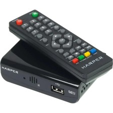 Приставка для цифрового ТВ HARPER HDT2-1030, FullHD, DVB-T2, HDMI, USB, черная