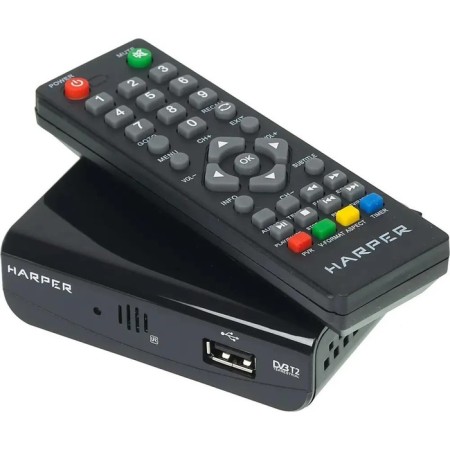 The console for digital TV Harper HDT2-1030, FullHD, DVB-T2, HDMI, USB, Black