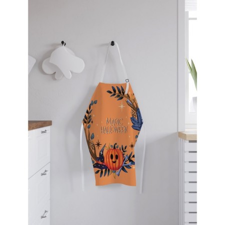 Apron kitchen with a “magic Halloween” photo print, adjustable, size OS-1