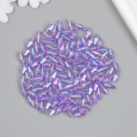 Beads for creativity Plastic "Rhombus Crystal Golography Lilac" set 20 grams 0.6x0.6x1.2 cm-1
