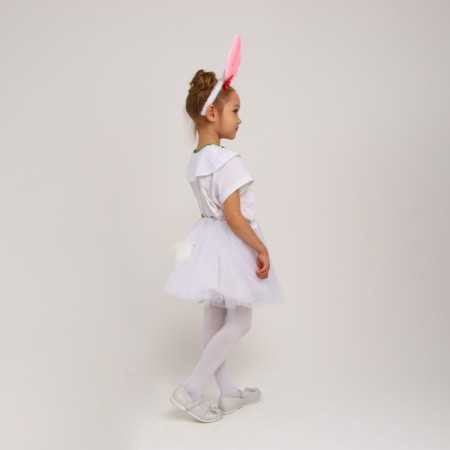 Carnival costume "Bunny white with rim", height 98-128 cm-4