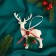 Christmas tree decoration "Snow deer with a tambourine" 10x15 cm, white