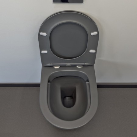 Comforty 105 MDH toilet seat, SoftClose duroplast is thin, quick -sitting, graphite color-3