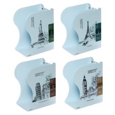 Settling book stands, 3 departments, metallic, mix