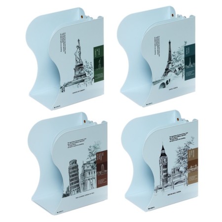 Settling book stands, 3 departments, metallic, mix