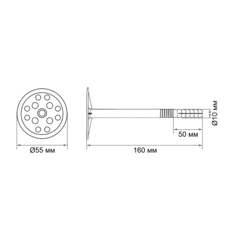 Dowel "Zubble", for insulating materials, with plastic nails, 10x110 mm, 100 pcs-6