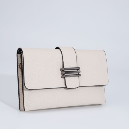Bag-clate on magnet, long belt, white color-2