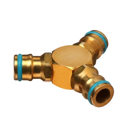 Tee, fast -fast connection, brass, Greengo-1