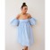 Dress with open shoulders MIST, size 48, blue color