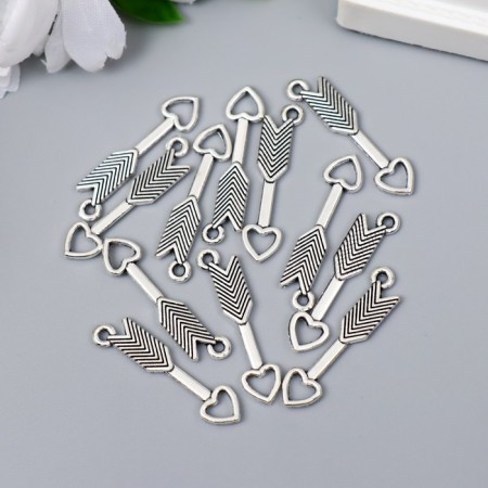 Decor for creativity Metal "arrow with heart-endor" silver G100b599 3x0.8 cm-2