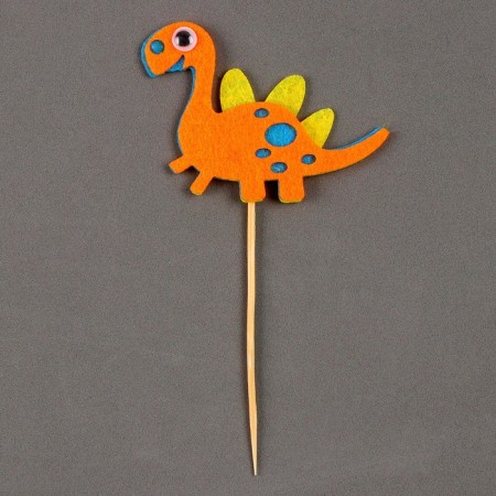 Topper made of felt "dinosaurus", color orange color