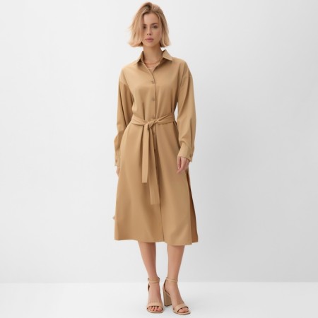 Women's dress Minaku: Casual Collection, beige color, size 44-2