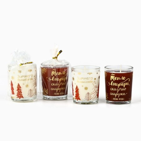 Set of candles "Winter Magic", the aromas of vanilla and berries 5x6x5 cm-6
