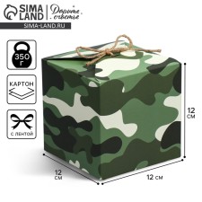Gift folding box, packaging, Militari, 12 x 12 x 12 cm