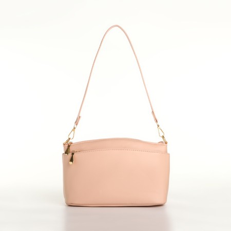 Bag Women's Cross-Bodi with a zipper, powder color