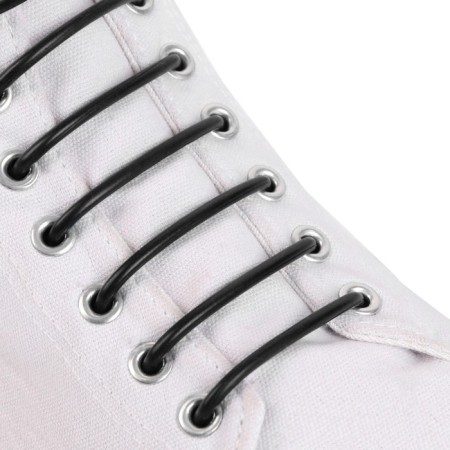 A set of shoes for shoes, 6 pcs, silicone, round, d = 3 mm, 6.5 cm, black color-1