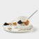 Tea couple ceramic "cat", 3 items: a cup of 200 ml, a saucer 18.5 × 13.5 cm, a spoon