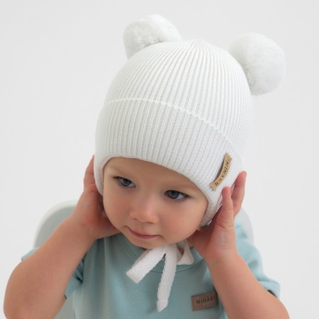 Children's hat minku rr 42-44, milk color-3
