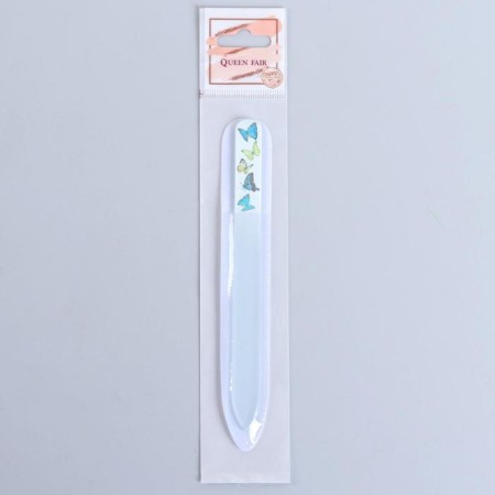 Black glass for nails "Butterflies", 14 cm, in a case, color mix-7