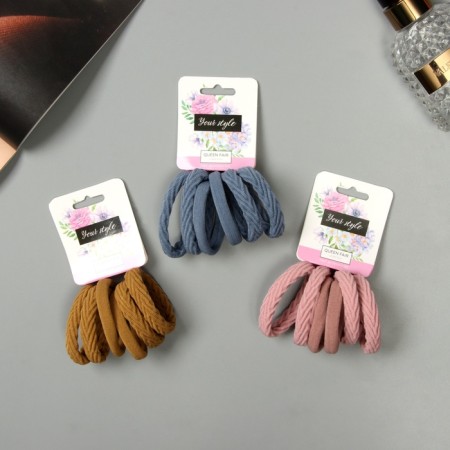Hair gum "Sport" (set of 6 pcs) Assortment pattern, 4.5 cm, mix-1