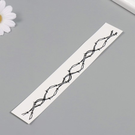 Tattoo on the body Black "Bracelet. Prilute wire. Wave" 20x3 cm-1